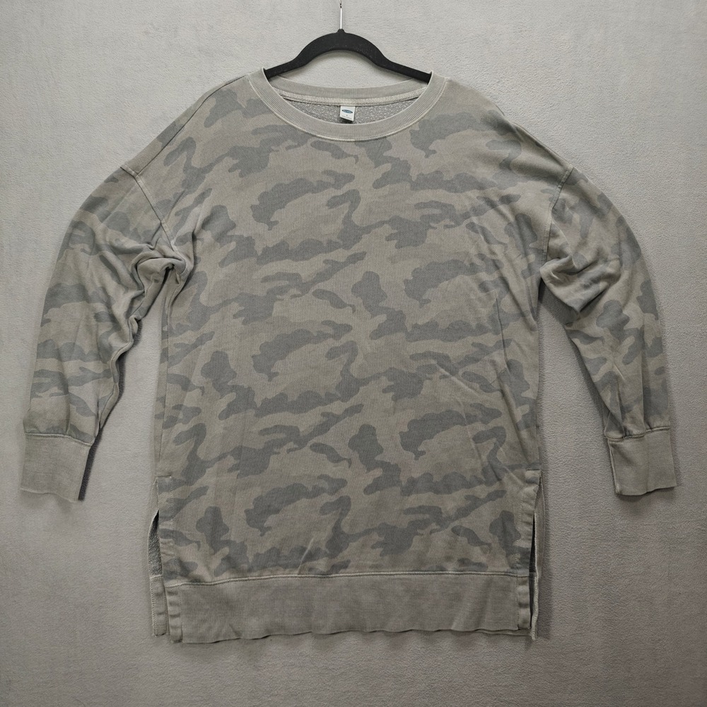 Old Navy Oversized Camo Tunic Sweatshirt Womens Small Athleisure Grunge Punk